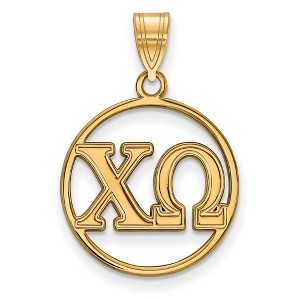 Black Bow Jewelry 14k Yellow Gold Plated Sterling Silver Chi Omega Greek Life Small Pendant - 1 of 3