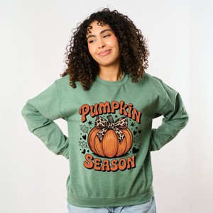 Simply Sage Market Coquette Pumpkin Season Leopard Sweatshirt - 1 of 4