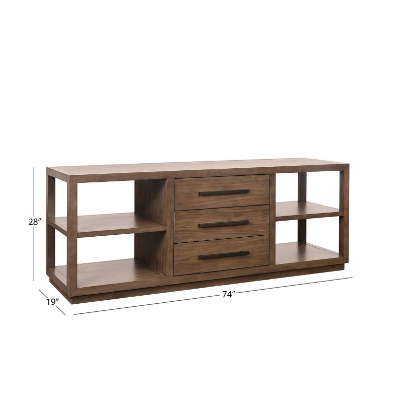 Lowe 74&#34; Media Console Natural - Abbyson Living, 5 of 13