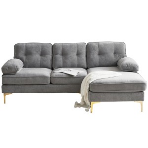 YOOCOZZ Modern Velvet L-Shaped Sectional Sofas for Living Room - 1 of 4