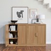 36"x62"x16" Wood Accent Cabinet in Natural Color, Storage Organizer with Adjustable Shelves for Kitchen Bedroom Entryway Living Room Dinning Room - 3 of 4