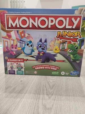 Monopoly Junior Board Game, 2-Sided Gameboard, 2 Games in 1