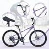 INFURNIC Bicycles Freestyle Kids Bike with Shimano 7 Speed and Double Disc Brakes for Boys and Girls 12 Years and Up, Purple, 68.8"*26.77"*47.6" - 3 of 4