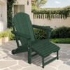 Adirondack Rocking Chair with Retractable Ottoman and Cup Holder, All Weather HDPE Folding Adirondack Chair,Fire Pit Chair for Porches, Patios - 2 of 4