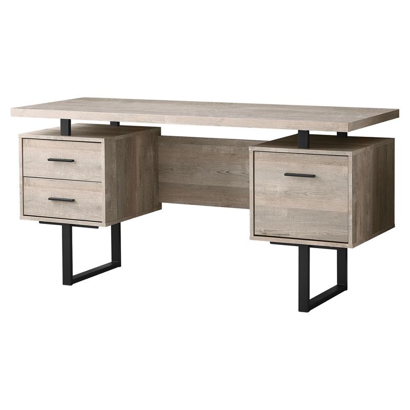 Monarch Specialties Computer Desk with Drawers, Contemporary Style, Home & Office Computer Desk with Metal Legs, 60" L, 2 of 6
