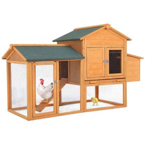 BestMassage Chicken Cage Wooden Chicken Coop Bunny Cage with Waterproof Roof, Nature - 1 of 4