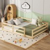 CAVINAS Twin/Full Size Montessori Bed Frame with High Fence,Modern Floor Bed for Kids Room,Bedroom - 3 of 4