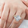 Pompeii3 Certified 9 1/2Ct Oval Three Stone Diamond Engagement Ring 14k Gold Lab Created - 3 of 4