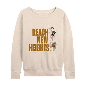 Women's - Disney - Reach New Heights Lightweight French Terry Wide Neck Long Sleeve Shirt - 1 of 4