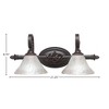Toltec Lighting Elegante 2 - Light Vanity in  Dark Granite with 7" Frosted Crystal Shade - 2 of 2