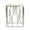 Roundhill Furniture Kameral Square Marble End Table with Stainless Steel Base - 3 of 4