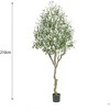 2Pcs Artificial Olive Tree in Pots, Faux Tropical Plant with Natural Wood Trunk for Home Office Living Room Indoor Outdoor - 2 of 4