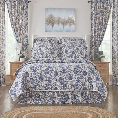 Dorset, Farmhouse Quilt Reversible Floral, King, Navy, 105x95 VHC Brands