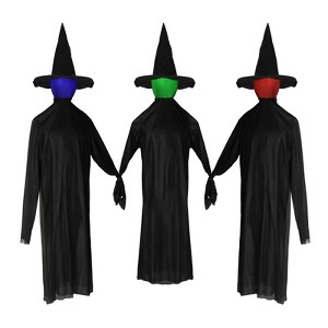 Slickblue Outdoor 63" Halloween Witch Prop with Glowing Head, Motion, and Creepy Sound Effects - 1 of 4