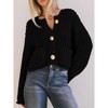 Coolmee Womens Cropped Cardigan Sweaters Chunky Knit Button Down Open Front Cardigan Long Sleeve Loose Cardigan Outerwear - 4 of 4