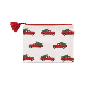 C&F Home Red Truck w/ Christmas Tree Zipper Makeup Bag Organizer Pouch - 1 of 1