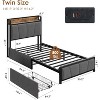 Linen Upholstered Platform Bed Frame with Storage Headboard and 2 Drawers,Built-In Charging Station, Heavy Duty, No Box Spring Required, Easy Assembly - 2 of 4