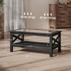 NicBex 39.3 Inch Rectangle Coffee Table with Glass Tabletop and Shelf,Farmhouse Center Table for Living Room,Bedroom - 3 of 4