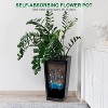 Acekool Self-Watering Planters (Set of 2) - Black & White with Drainage & Wheels - 3 of 4