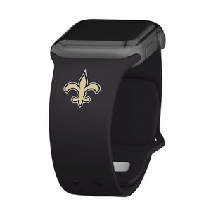 NFL New Orleans Saints Apple Watch Compatible Silicone Band - Black - 1 of 4