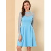 Allegra K Women's Heart Mesh Sheer Long Sleeve Gothic Cocktail Skater Party Dress - 3 of 4