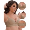 INSPIRE CHIC Women's Wireless Deep V-Neck Push Up Minimizers Adjustable Spaghetti Straps No Show Cozy Soft Bras - 3 of 4