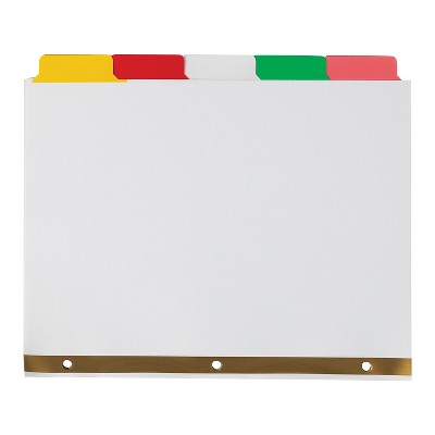 MyOfficeInnovations Big Tab Write-On Blank Paper Dividers 5-Tab Multicolor 4 Sets/PK 477148