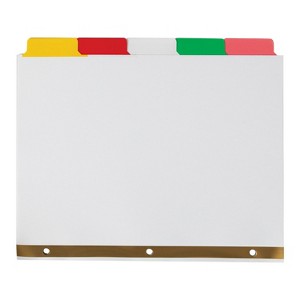 MyOfficeInnovations Big Tab Write-On Blank Paper Dividers 5-Tab Multicolor 4 Sets/PK 477148 - 1 of 4