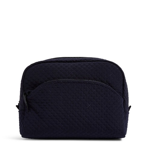 Pursen Classic Train Case - Travel Makeup & Toiletry Case - Navy Quilted