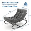 Indoor/Outdoor Papasan Rocking Chair, Egg Chair with Removable Cushion, 450 lbs Capacity, Rust-Resistant for Patio, Porch - 3 of 4