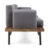 CAVINAS Patio Chairs Sets with Coffee Table, Industrial Style Outdoor Loveseat, Modern Outdoor Sectional Furniture for Backyard - 2 of 4