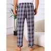 INSPIRE CHIC Men's Elastic Waist Drawstring Plaid Pajama Sleep Pants - 3 of 4