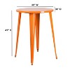 Emma and Oliver Commercial Grade 30" Round Colorful Metal Indoor-Outdoor Bar Height Dining Table - 2 of 2