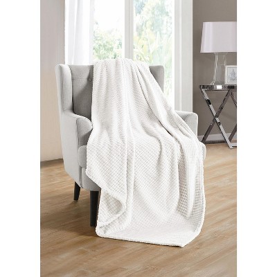 Kate Aurora Living Ultra Soft And Plush Tufted Hypoallergenic Fleece Throw Blanket Covers White Target