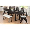 CAVINAS Dining Table Set for 6 Modern Extendable Trestle Wood Dining Table Set with 4 Wicker Back Chairs and Bench for Kitchen - 2 of 4
