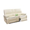 MAYEERTY Power Reclining Loveseat, Electric 2-Seat Leather Recliner with USB Charging, Storage & Cup Holders for Living Room, Off-White - 2 of 4