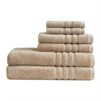 6pc Cotton Hotel Bath Towels Set Taupe - Yorkshire Home : Target