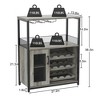 CuisinSmart 36''H Home Wine Cabinet,  w/Detachable Rack and Glass Holder Kitchen Buffet Sideboard w/Storage Shelf for Living Room,Dining Room, Gray - 2 of 4
