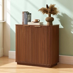 Mshliw Curved Wave Design Buffet Cabinet Sideboard with Adjustable Shelves, Storage Console Table for Dining Room, Living Room, or Hallway - 1 of 4
