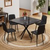 39" Square Dining Table for 4-6 Person, Modern Minimalist Wood Kitchen Table Table with Metal Legs for Kitchen, Dining Room, Restaurants - 4 of 4