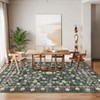 Retro Mottled Flowers Area Rug Boho Design Non-Shedding Easy Care Ideal for High Traffic Areas In Living Room Bedroom Office Kitchen - 3 of 4