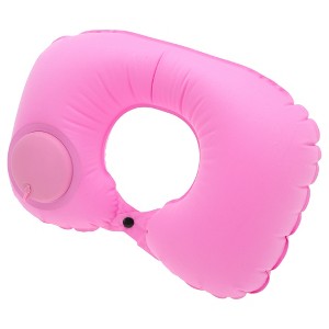 Unique Bargains Inflatable Travel Pillow Press to Inflate for Airplane Train Office - 1 of 4