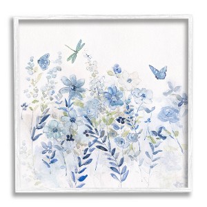 Stupell Industries Delicate Blue Floral Garden Framed Giclee Art - 1 of 4