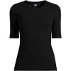 Lands' End Women's Drapey Rib Skimming Elbow Sleeve Crew Neck T-shirt - image 3 of 3