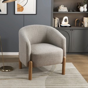 NicBex Accent Chair Solid Wood Legs Durable Frame Lounge Chair Reading Chair Comfy Chair for Living Room, Taupe - 1 of 4