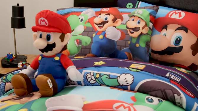 Nintendo Mario Yoshi Kids&#39; Cuddle Pillow Green, 2 of 8, play video