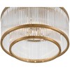 Possini Euro Design Warren 16 1/4" Modern Semi Flush-Mount Ceiling Light Fixture Kitchen Foyer Hallway Drum Round 5-Light Bronze Finish Crystal - image 3 of 4