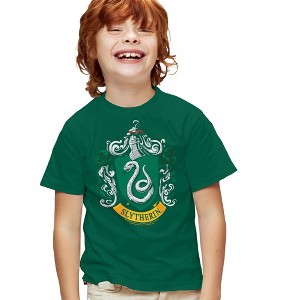 Boys' Short Sleeve Harry Potter Slytherin Crest T-Shirt - 1 of 4