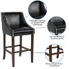 Emma and Oliver 30"H Transitional Upholstered Walnut Barstool with Accent Nails - 3 of 4