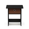Furinno Dario End Table/ Night Stand Storage Shelf with Bin Drawer, Americano/Medium Brown - 3 of 4